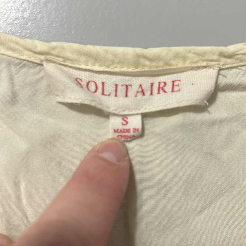 Solitaire Embroidered Cream Top - Picture 2 of 3
